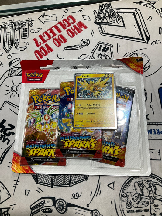 Pokemon Surging Sparks 3 Pack Blister Hanger