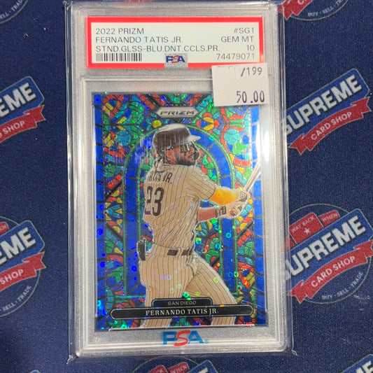 2022 Prizm Tatis Jr Stained Glass Blue