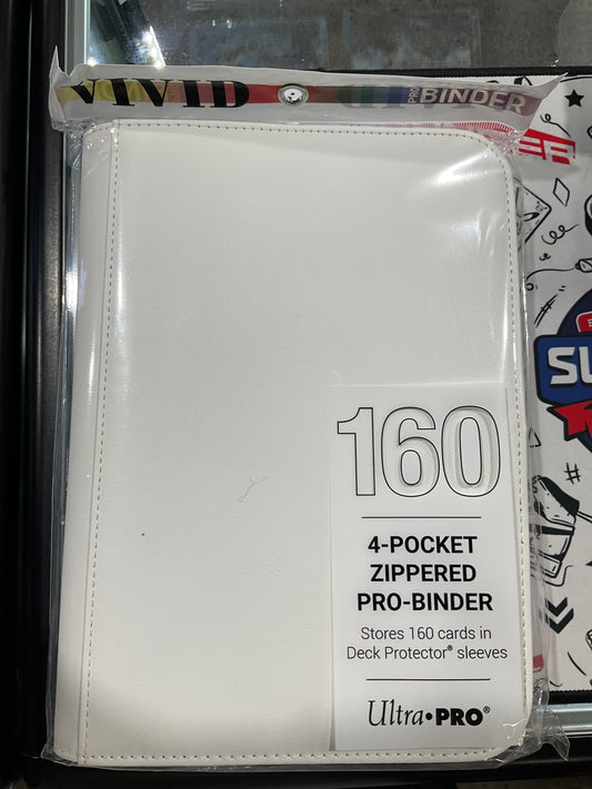 Ultra Pro 4 Pocket Binder Zippered White